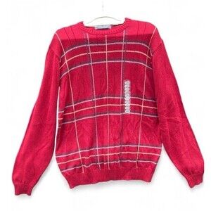 Oscar-de-la-renta Men's Red and Pink Cardigan